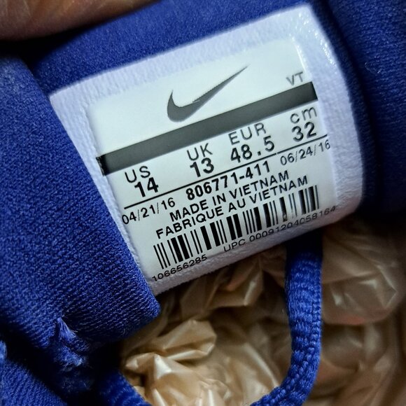 %Size 14 Men Nike Air Max 2016 Blue 806771-411 A6